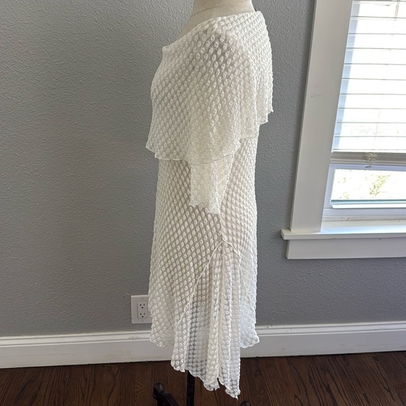 Mesh Lace dress Size Large Assymetric hemline - Picture 2 of 4